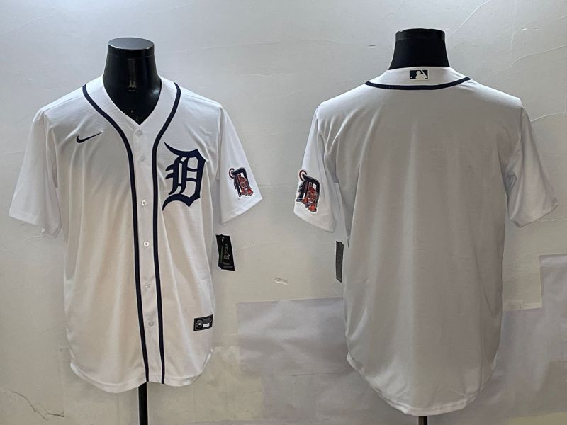 Men Detroit Tigers Blank White Game 2025 Nike MLB Jersey style 1->detroit tigers->MLB Jersey